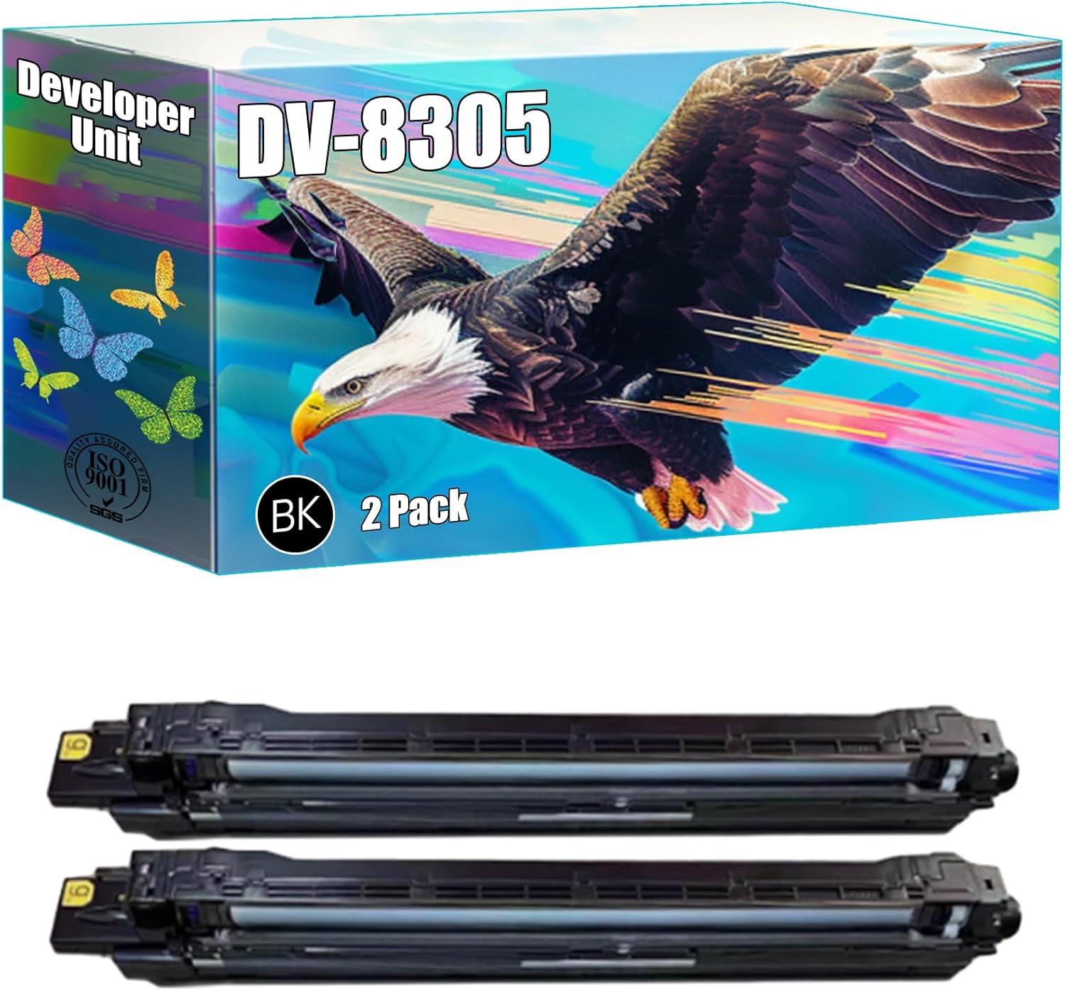 DV-8305 Developer Unit Compatible for Copystar CS3050ci CS3051ci CS3550ci CS3551ci Printers, High Yield 50000 Pages, Bright Colors Clear Printing (2 Pack Black)