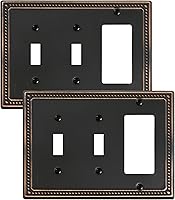 Vista 38 de Paquete de 2 cubiertas de placa de interruptor de luz de doble palanca, cubiertas decorativas de placa de doble interruptor Pearls, placa de pared