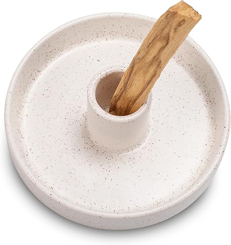 Soporte para Palo Santo, soporte de incienso de cerámica para palos de Palo Santo, soporte de madera aromática y atrapasueños, quemador de incienso