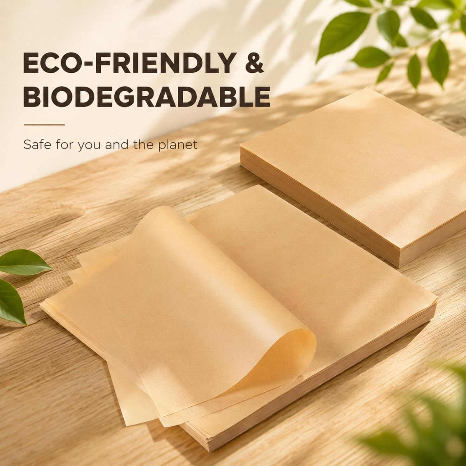 100Pcs Unbleached Non-Stick 9x13in Baking Parchment Non-Stick and Non-Toxic