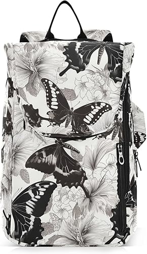 Tenni - Bolsa de raqueta de bádminton para almacenamiento grande, color negro y blanco, mariposa, accesorios deportivos, mochila para tenis,