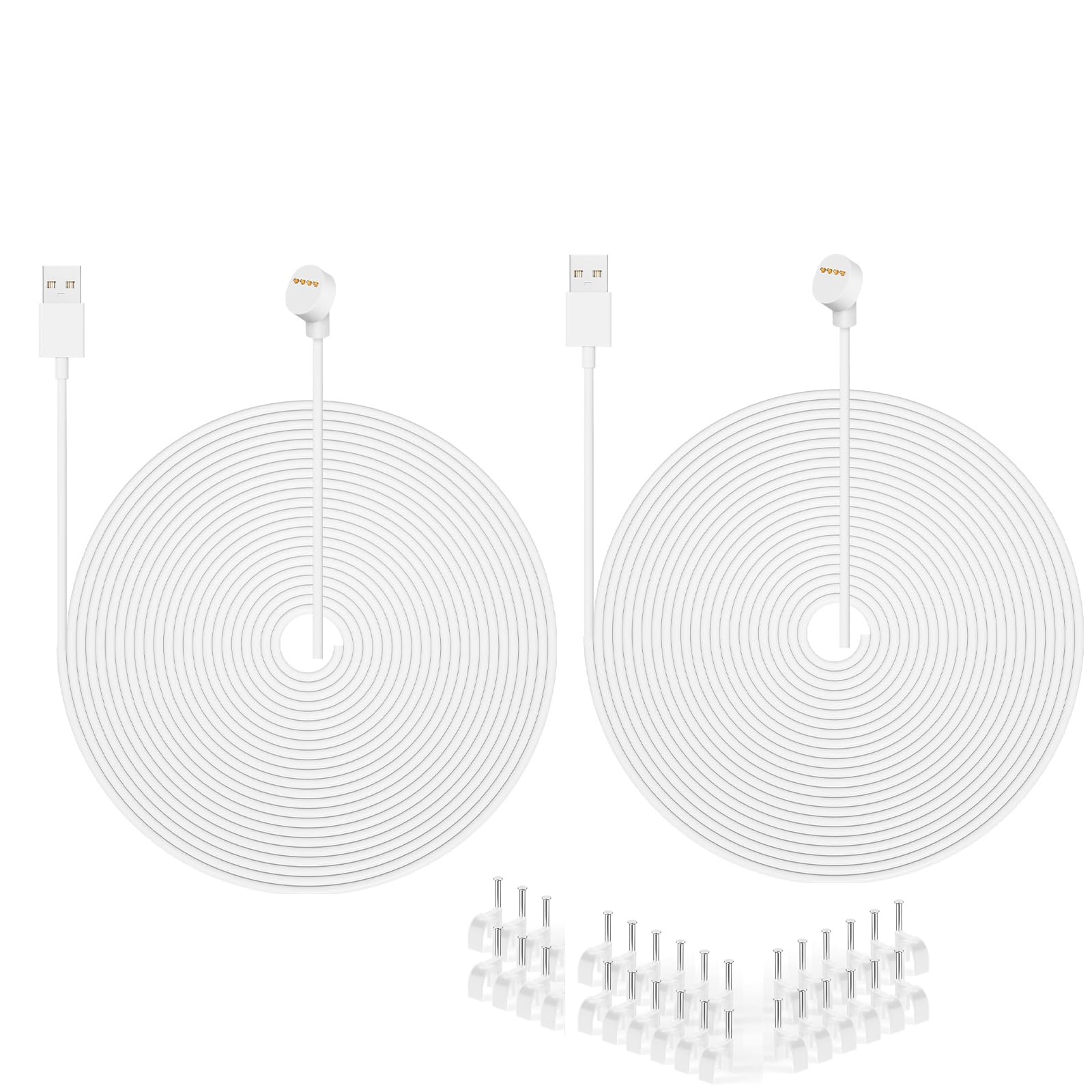 Charger Cable for Google Nest Camera Charging Cable, 16.4FT/5M Weatherproof Cable for Continuous Power to Nest Cam (Battery) - White