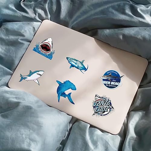 Miniatura 9 de 50 calcomanías de tiburón para niños, tiburón oceánico, impermeables, calcomanías de vinilo y calcomanías para bicicleta, botella de agua, laptop,