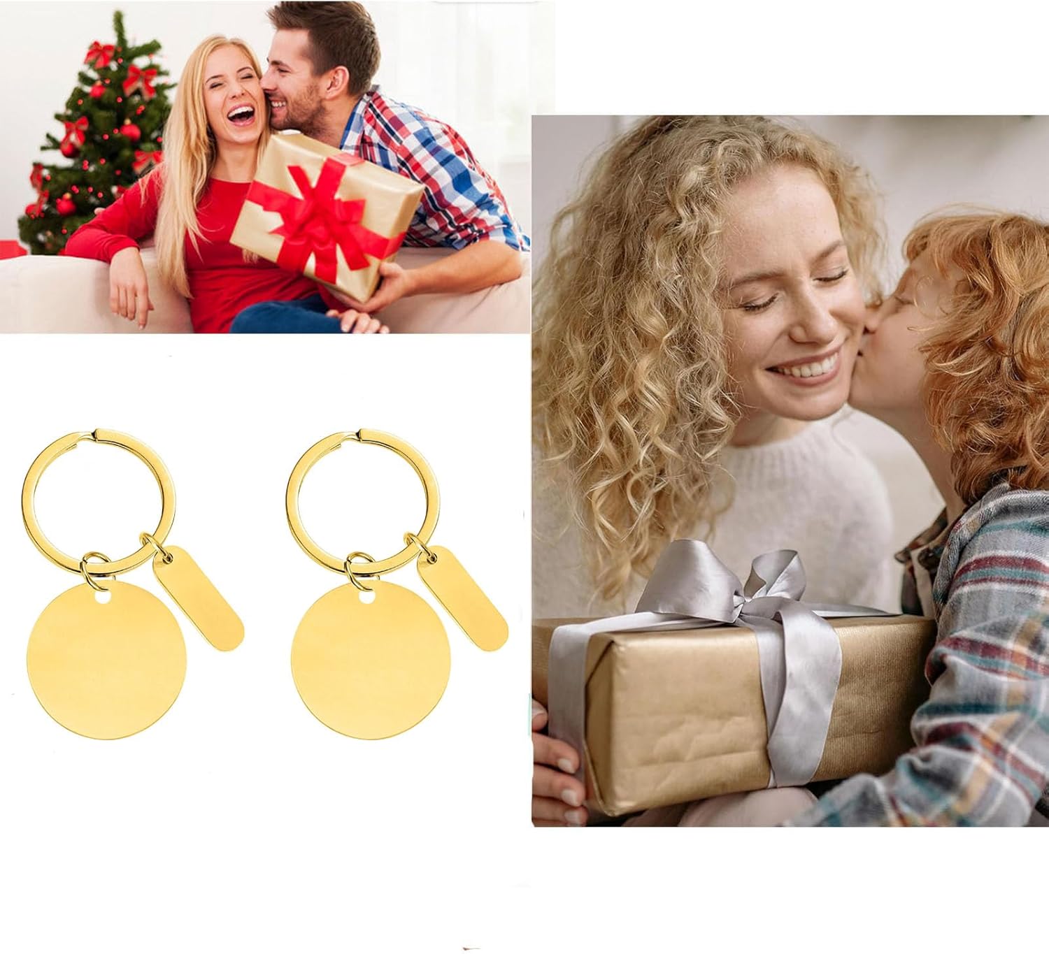 30 Pack Round Engravable Metal Keychain Blanks Stainless Steel Engraving Key Ring Stamping Tags for DIY Crafts