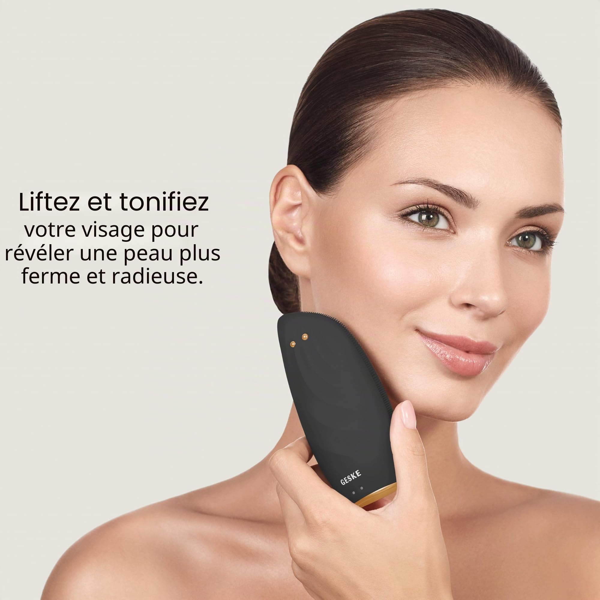 GESKE SmartAppGuided Brosse faciale thermique sonique liftante 8 en 1 nettoyage anti-rides silicone
