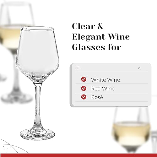 Miniatura 3 de Copas de vino prémium de 10 onzas copa de vino clásica transparente con tallo paquete de 6 ideal para vino blanco y tinto regalo elegante para