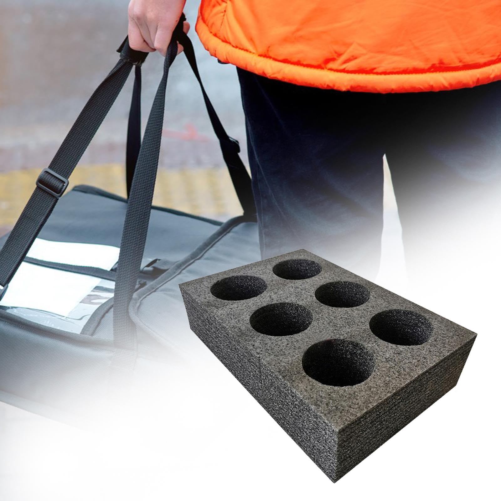 gazechimp Cup Carry Holder Takeout Cup Trays Foam Coffee Carrier, Drink Carrier for Takeaway, Shops, 6 Holes