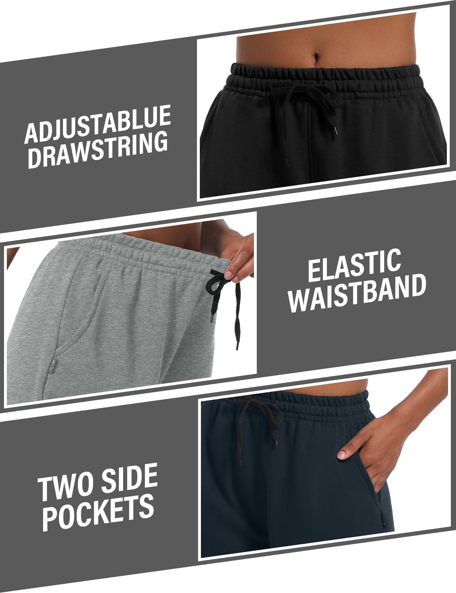 Dalavch Confezione da 4 pantaloncini estivi da donna, in cotone, comodi, con coulisse, per casual, lounge, sport, atletica, con tasche