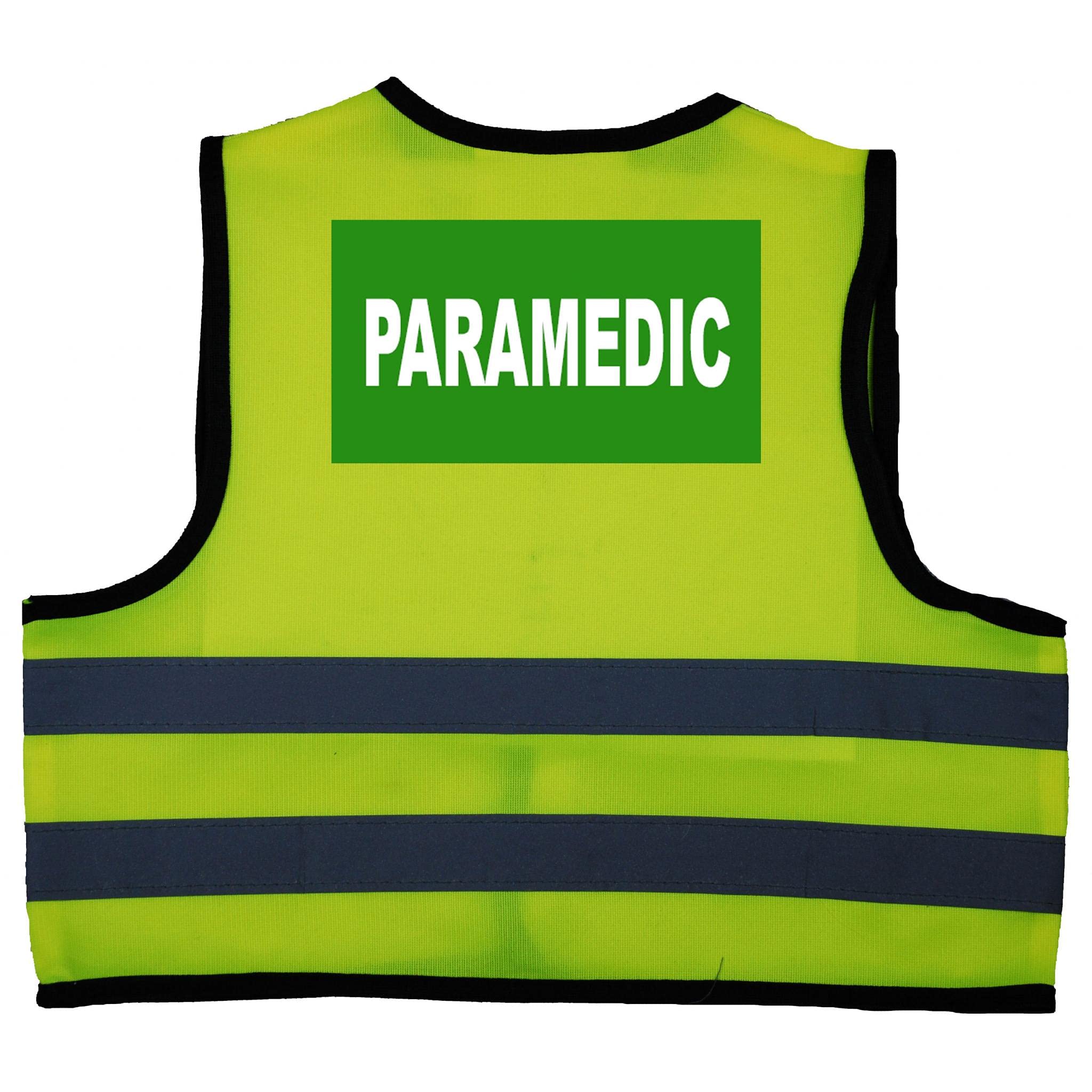 Acce Products PARAMEDIC Baby, Toddler, Children, Kids Hi Vis Safety Jacket Vest Size 2-3 Years Yellow Optional Personalised On Front