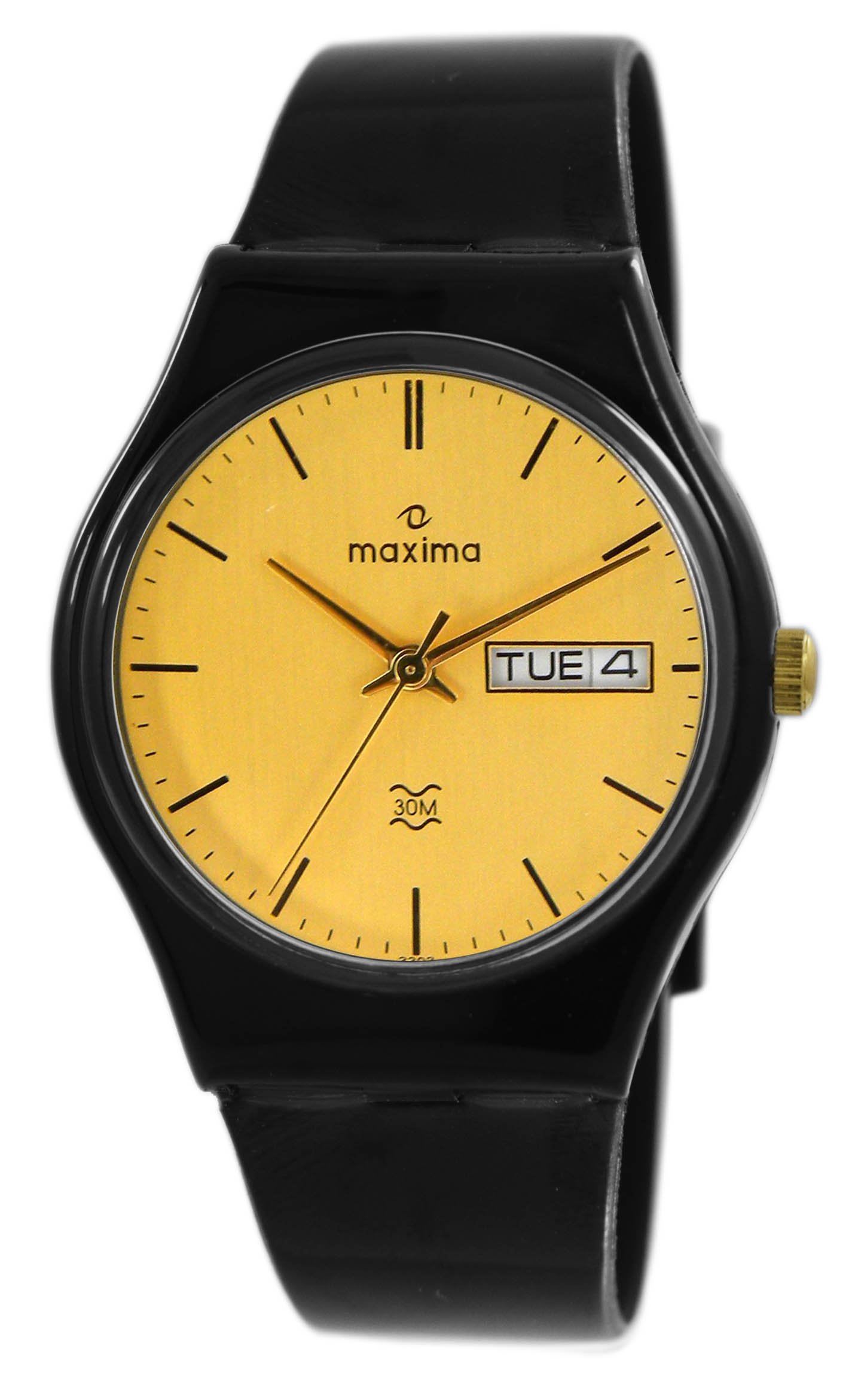 Maxima Plastic Analogue Aqua Day-Date Gold Dial Men -02203Ppgw (B00E9UMUG4) Amazon Price History, Amazon Price Tracker