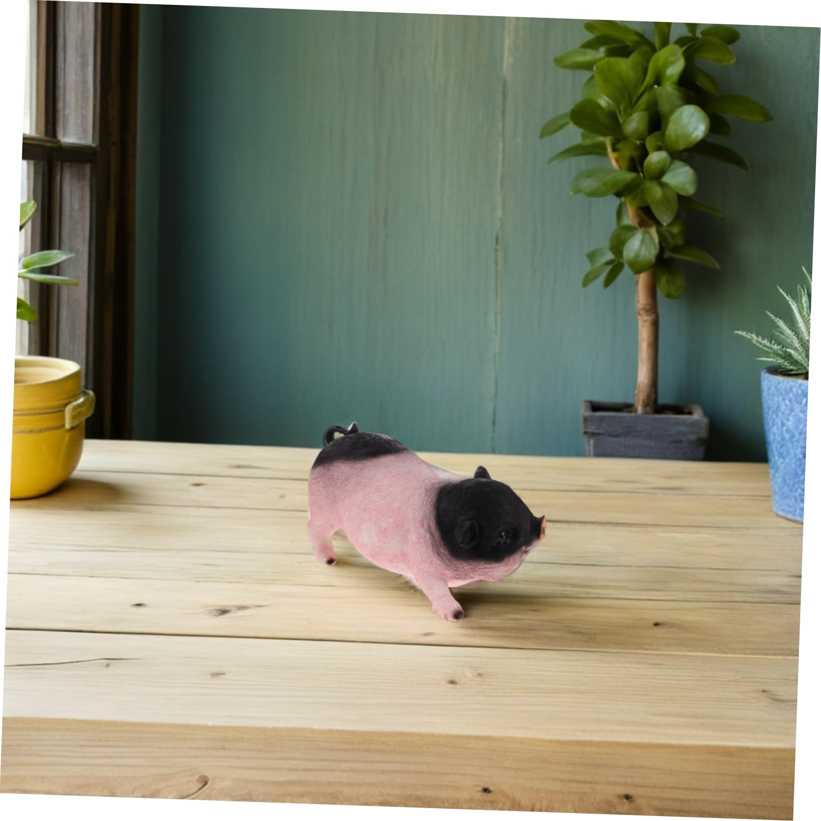 TOYANDONA 2piezas Estatua De Cerdo De Jardín Adorable De Resina Figura De Animal De Granja para Exteriores Decoración De Jardín para Lawn y Manualidades
