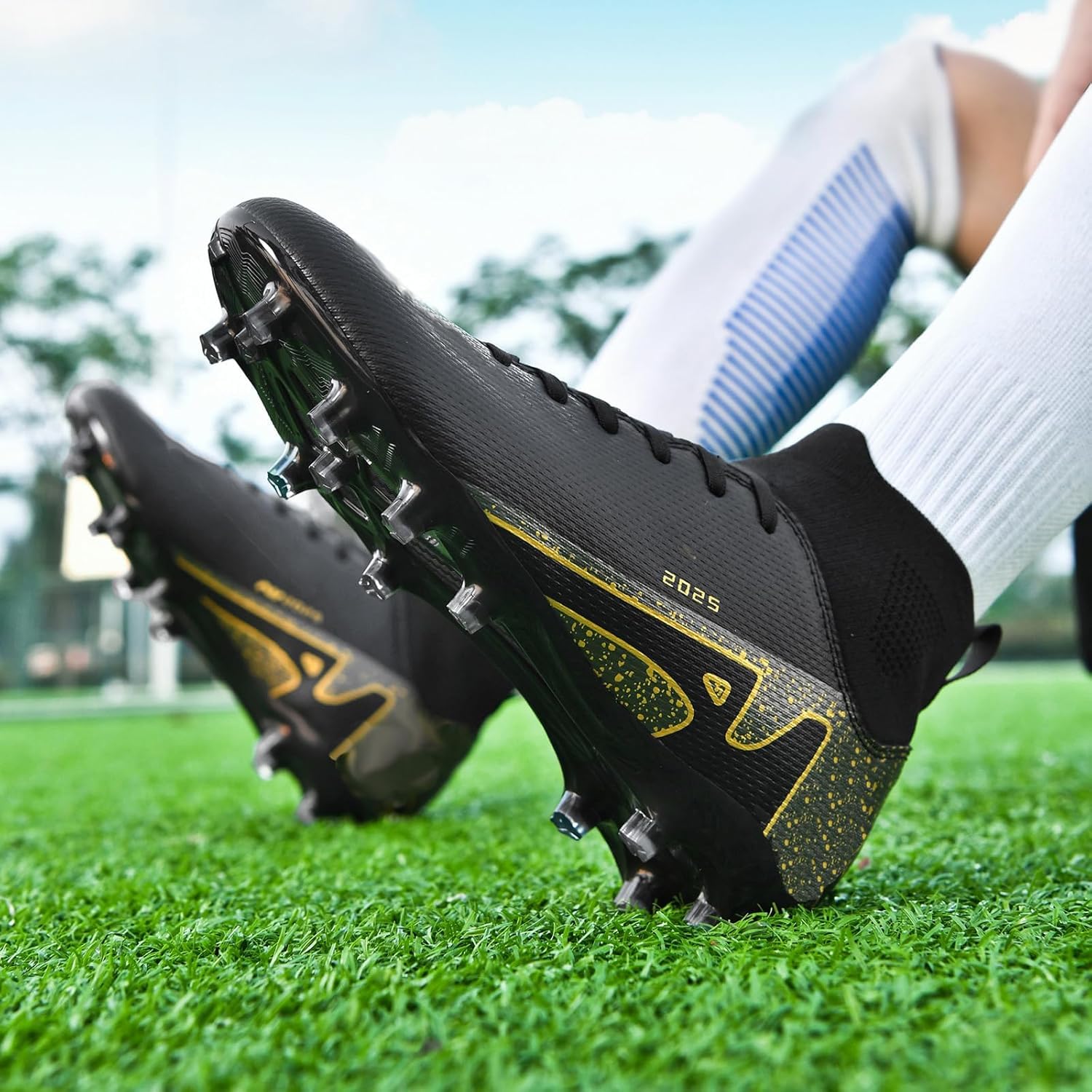 Botas de Fútbol Hombre Zapatillas De Fútbol Profesionales Spike Aire Libre Zapatos de Fútbol Atletismo Training Calzado de Fútbol Hombre Niños