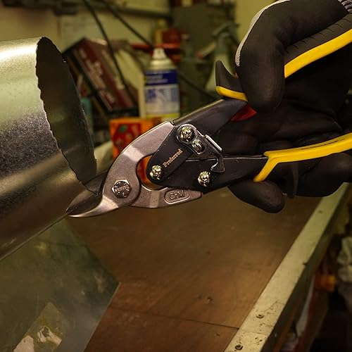 Miniatura 22 de Proferred Tijeras de aviación T02005, agarre TPR, corte largo, amarillo/negro