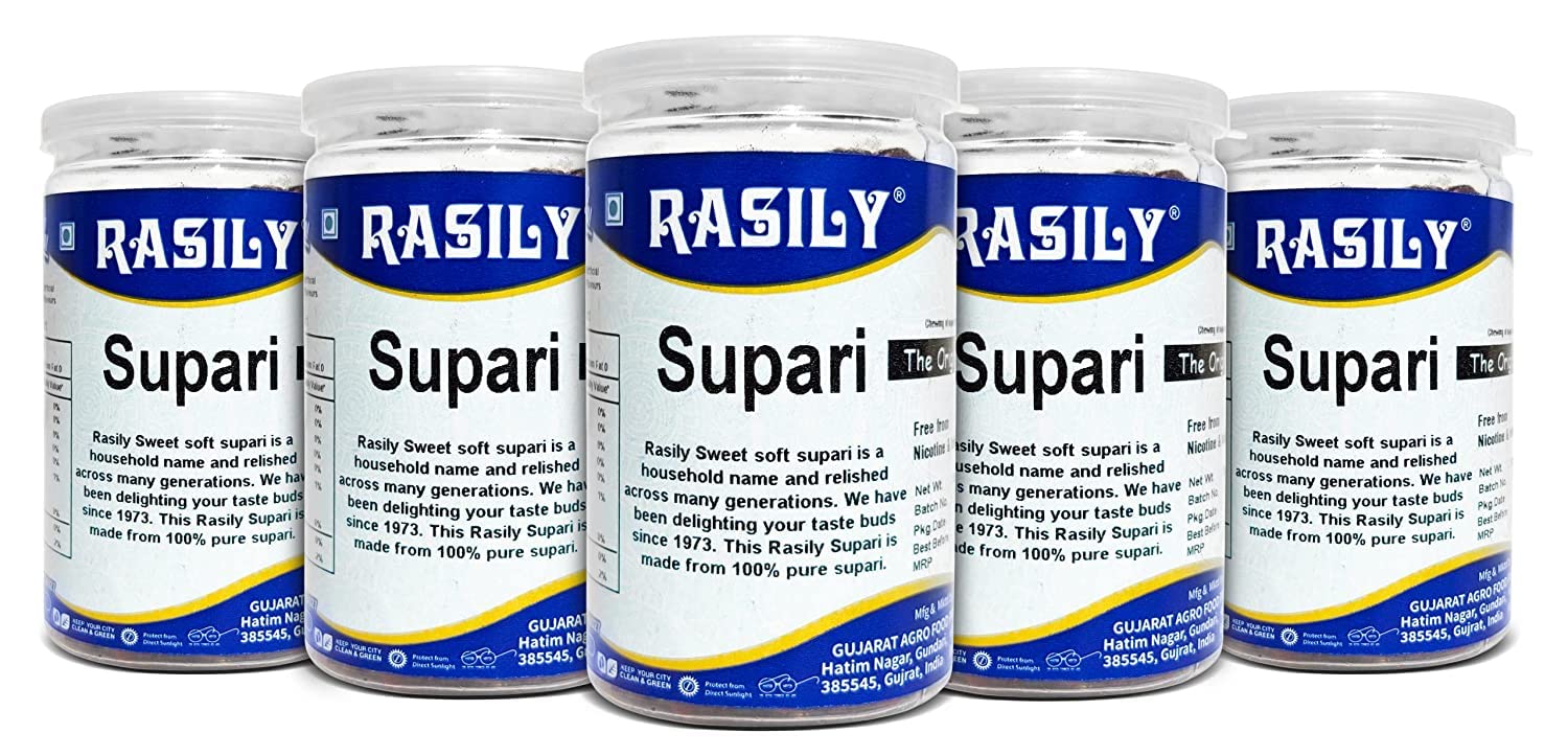 Rasily Sweet Soft supari Traditional Mukhwas Mix Home Made Mouth Freshener, Digestive and Hygienically Packed After-Meal Snack Pack of 5