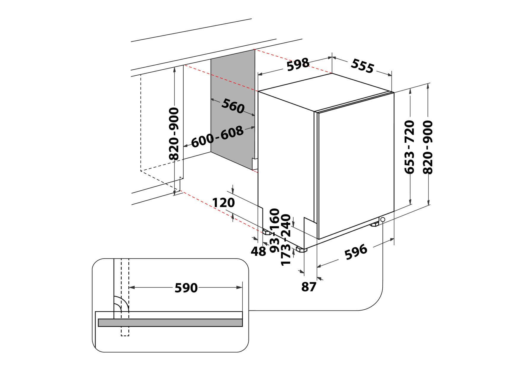 Privileg RIO 3T131 A FE X Vollintegrierbarer Geschirrspüler 60 cm 14 Maßgedecke Fast&Clean 28' Auto Door Push&Go Multizone Startzeitvorwahl Vollwasserschutz Energieklasse D