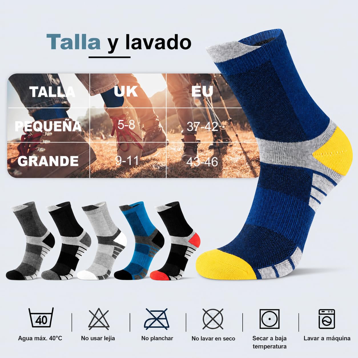 Niofind Calcetines Hombre, 6 Pares Calcetines Deporte Algodon, Anti-Ampollas, Anti-Olor, Absorbentes De Sudor, Transpirables, Calcetines Running Con Acolchado Para Correr, Trabajo, Ciclismo