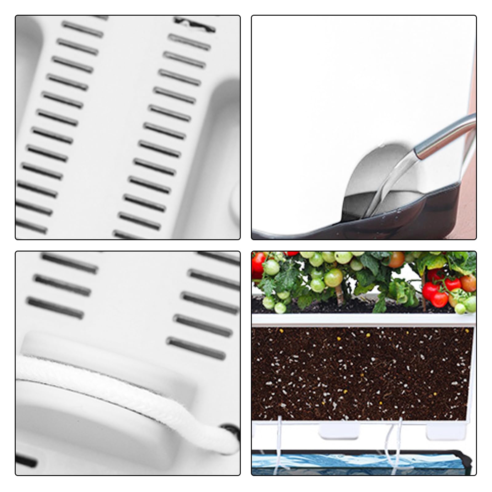 Jardinière à légumes à arrosage automatique, 2 tailles, en plastique, avec système de drainage pour balcon, terrasse, fleurs, culture d'herbes aromatiques (petit)