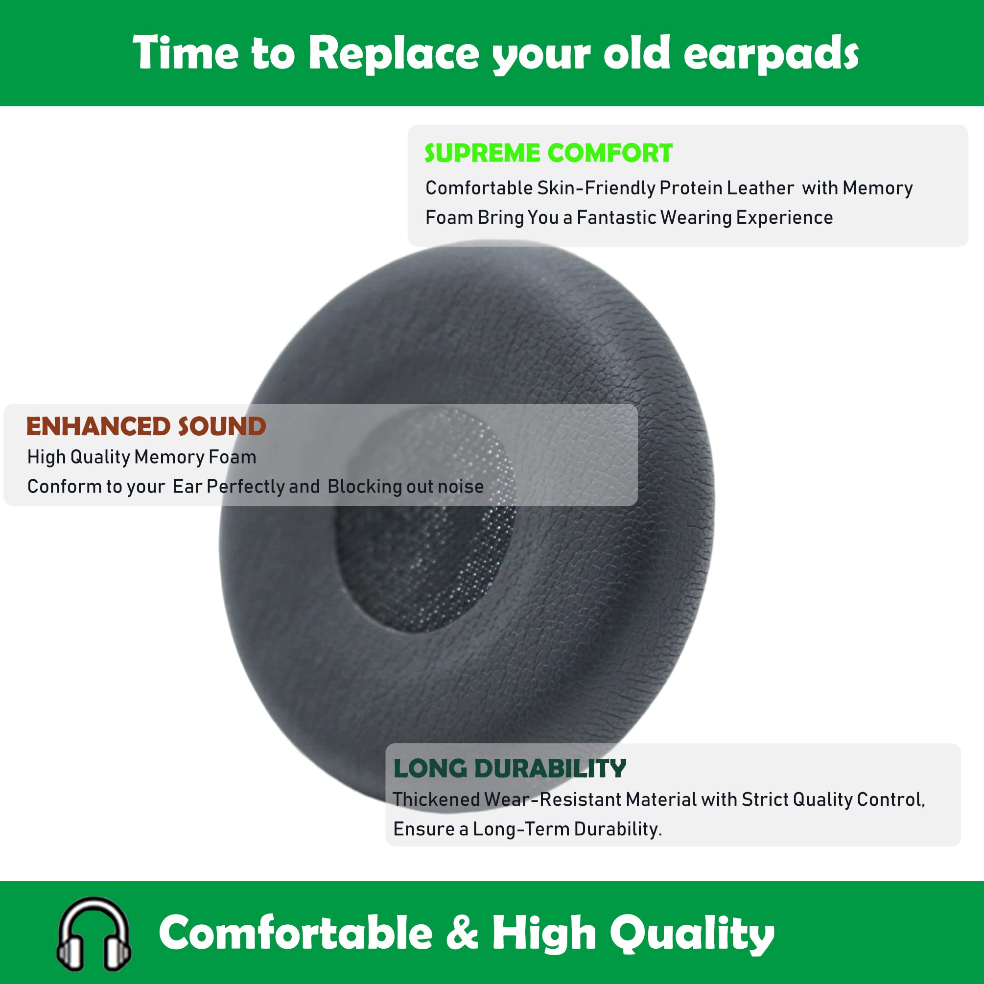 Cuscinetti Di Ricambio In Pelle Proteica Con Memory Foam Per Jabra HSC012, HSC016, HSC017, HSC018W