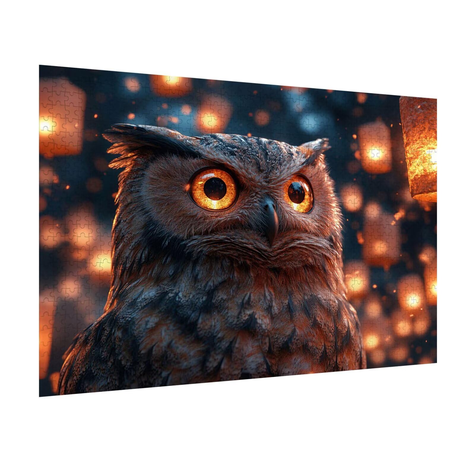 Puzzle 3000 Teile für Erwachsene, 3D Puzzle Eule Holzpuzzles, n-523 | Puzzlematte Lichter, Heimunterhaltung, Entspannung Meditationspuzzle, Impossible Klassische Jigsaw Puzzles, Home Decoration
