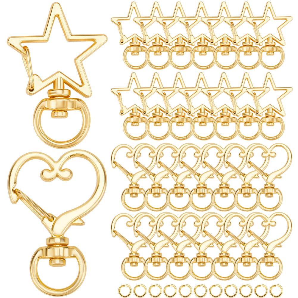 Kit De 150 Pièces Pour Fabriquer Des Porte-clés Dorés - Mousquetons Pivotants, Anneaux, Boucles En Forme De 8 - Idéal DIY, Sacs, Bijoux