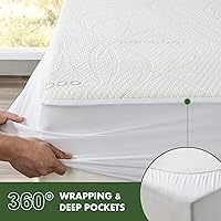Vista 8 de Cal King Waterproof Mattress Protector - Blancmax Bamboo Rayon Breathable Mattress Protector with Deep Stretchable Pockets, Hypoallergenic & Odor