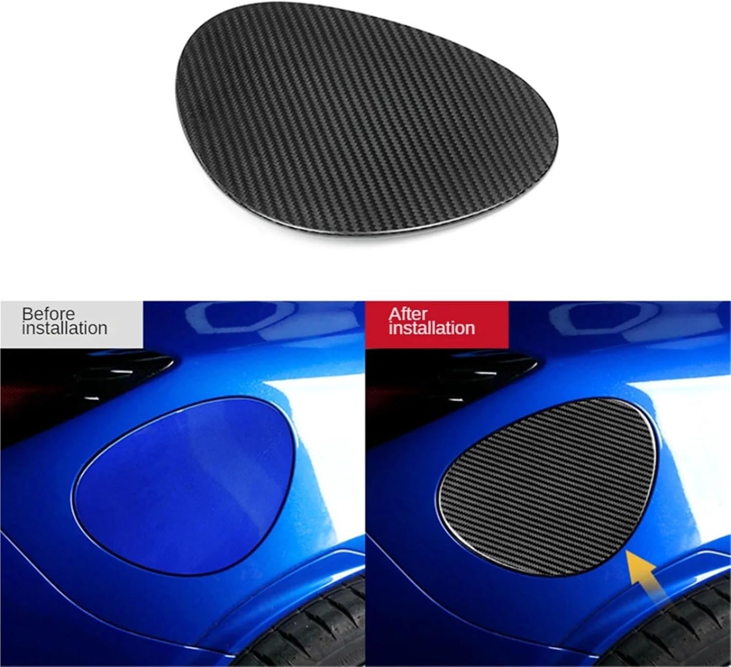 Real Hard Carbon Fiber Car Fuel Tank Cover Trim Sticker Compatible for Subaru BRZ Toyota GR86 2021 2022 LHD RHD Accessories