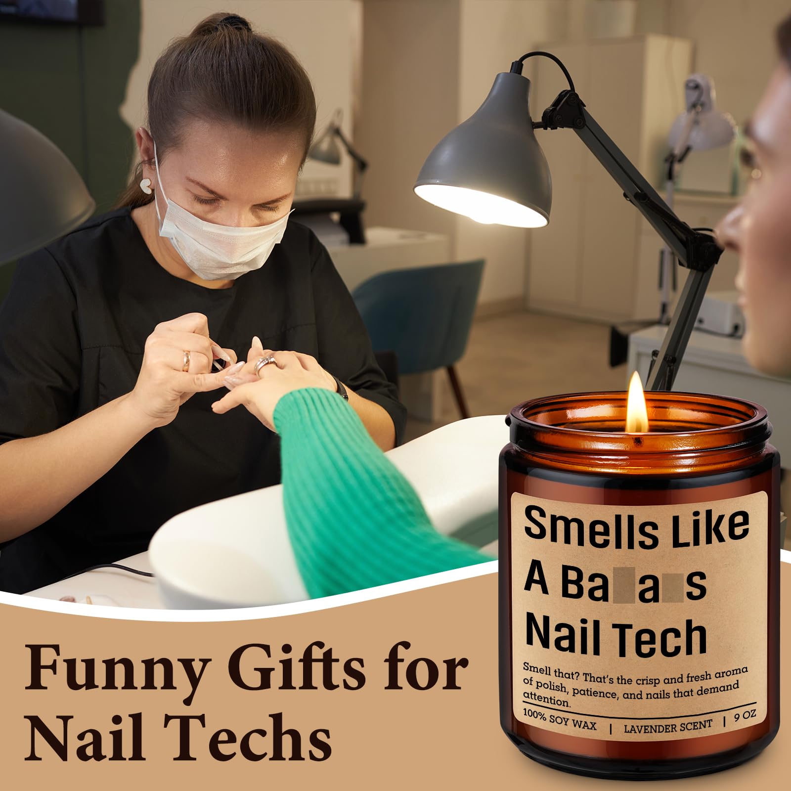 Miracu Candle, Nail Tech Gifts for Women, Men, Nail Technician Gifts, Funny Birthday, Mothers Day, Appreciation, Graduation Ideas for Manicurist, Fingernail Artist - Pedicure Manicure Salon Decor