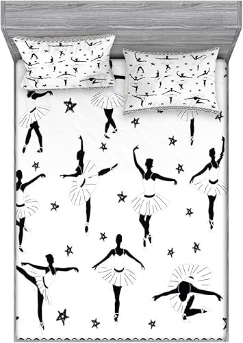 Miniatura 238 de Ambesonne - Juego de sábanas bajeras y fundas de almohada, diseño clásico botánico, plantas de jardín vintage, juego de 3 piezas con estampado