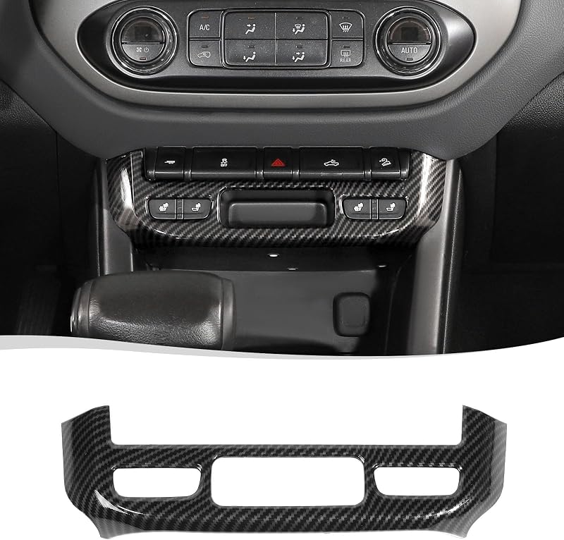 Moldura de acabamento da cobertura do painel do interruptor de luz de emergência Voodonala para Chevrolet Colorado/GMC Canyon 2014–2022 – Fibra de carbono
