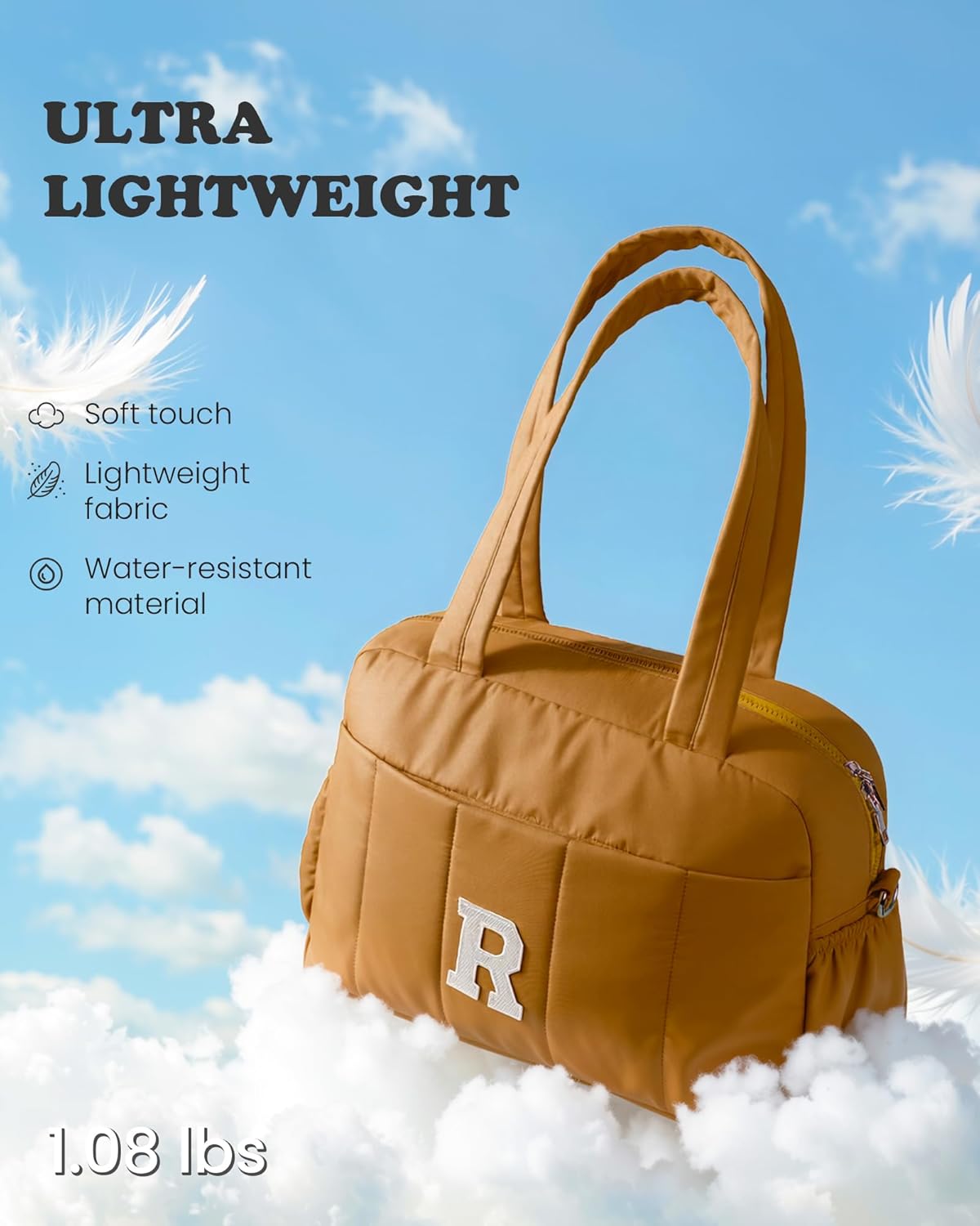 Girls Trendy Stuff-Duffle Bag with Letter, Carry On Bags for Women,Overnight Bag with Wet Pocket,Lightweight Travel Bags Personalized Gym Tote with Makeup Pouch - Image 4