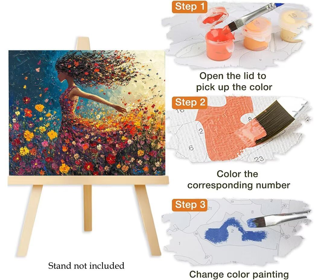 Pintar por Numeros Adultos abstracto mujer, DIY Painting by Numbers Kits, Pintura por Números Cuadros DIY, con Pinceles, Pinturas Acrílicas, Kit Completo para Painting, Decoración 60 x 80 cm 0F-69