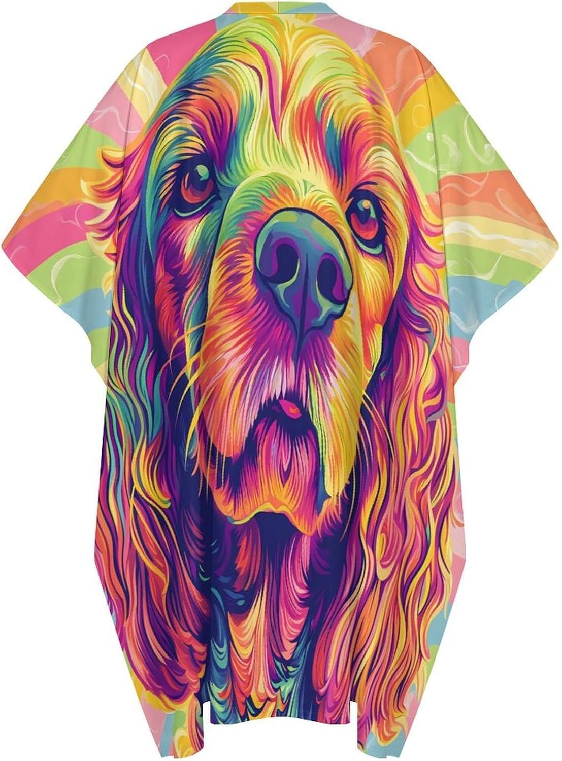 Colorful Cocker Spaniel Dog Men's Kaftan Thobe V-Neck Long Gown Loose Robe