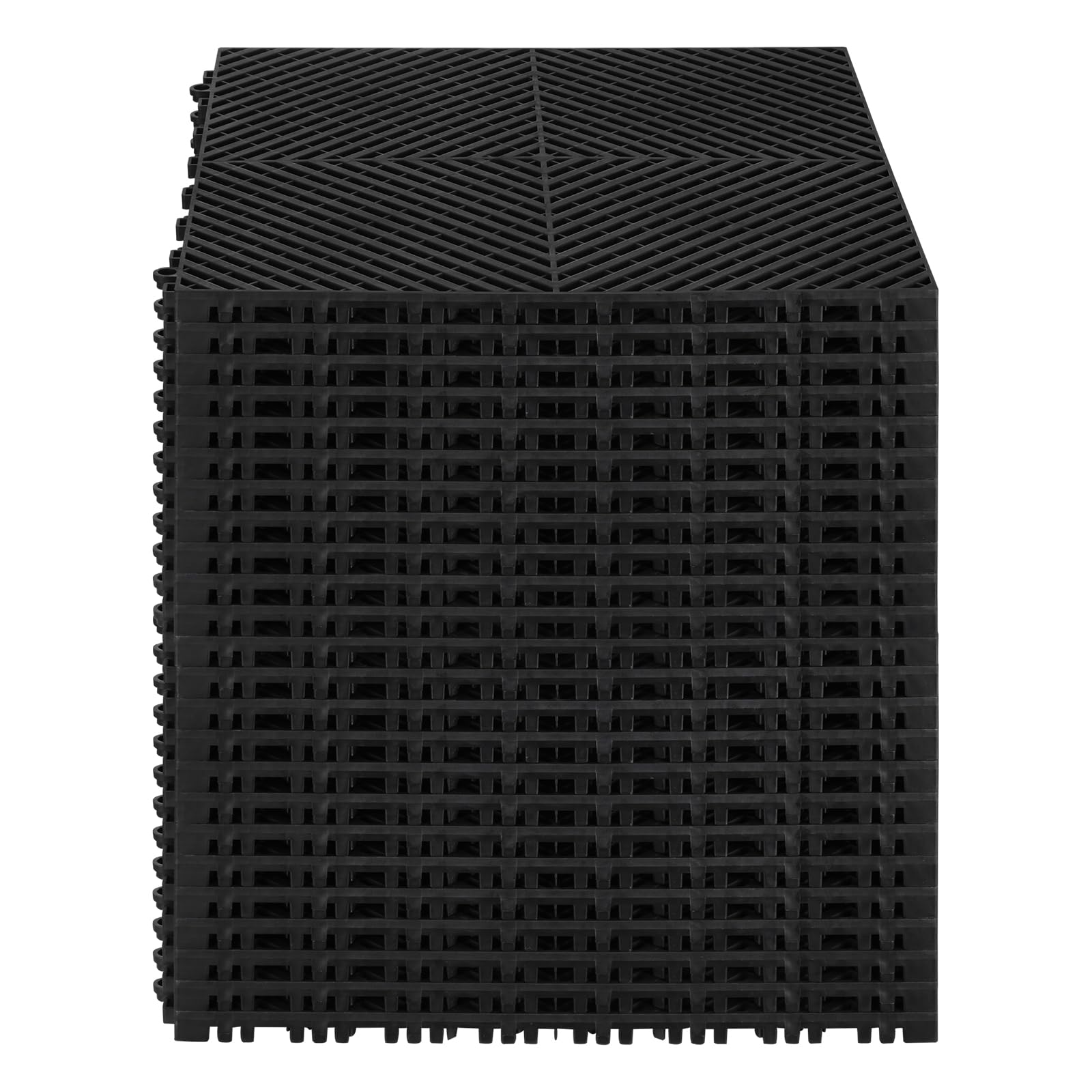 VEVOR Alfombrilla de Drenaje Entrelazada de 415 x 415 x 17,6 mm, 24 Alfombrillas de Drenaje Entrelazadas, Alfombrilla de Drenaje de Polipropileno Antideslizante para Suelo, Baño, Garaje, Jardín, Negro