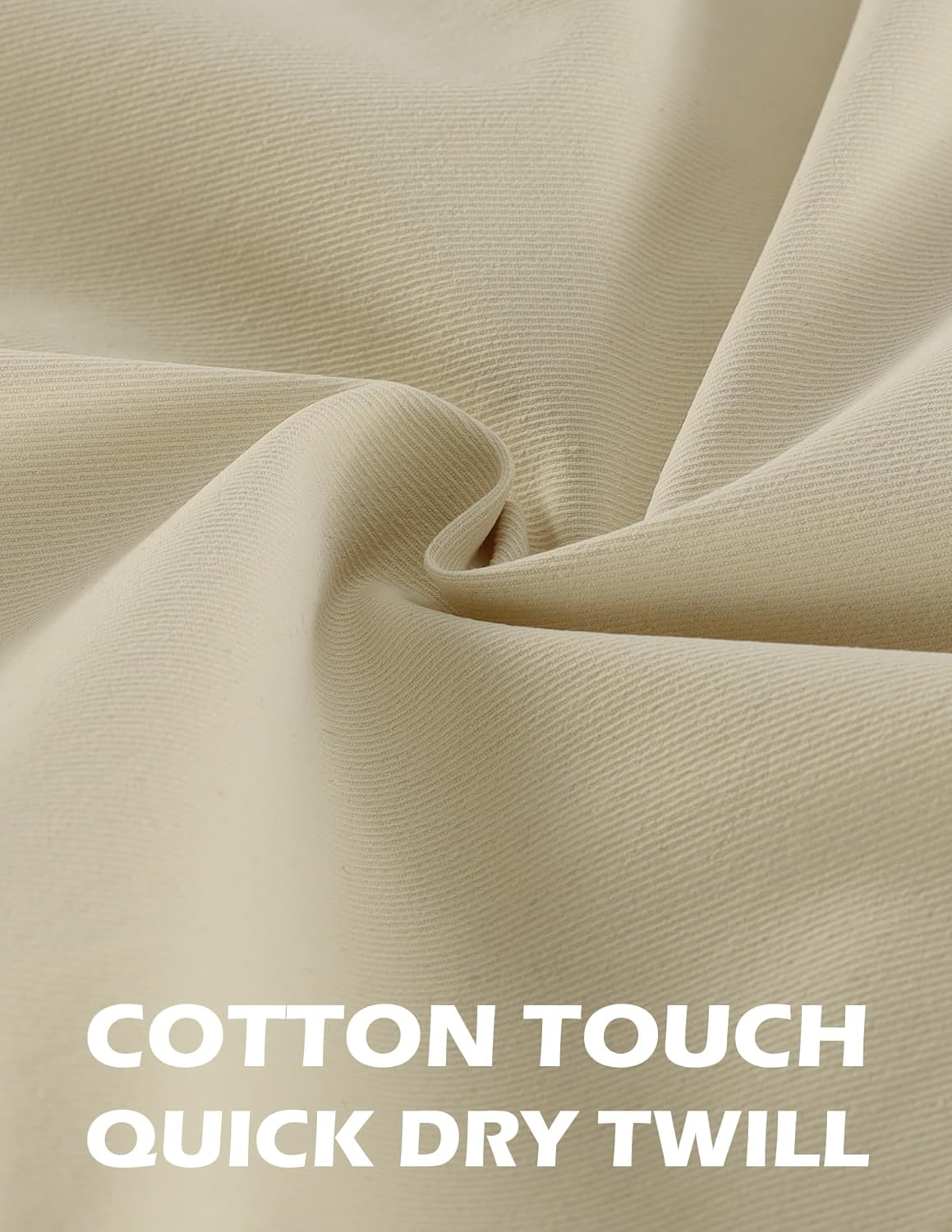 Demucy Mens Casual Shorts Summer Drawstring Twill Chino Short Golf Vacation Jogger Elastic Waist Short with 4 Pockets - Image 3