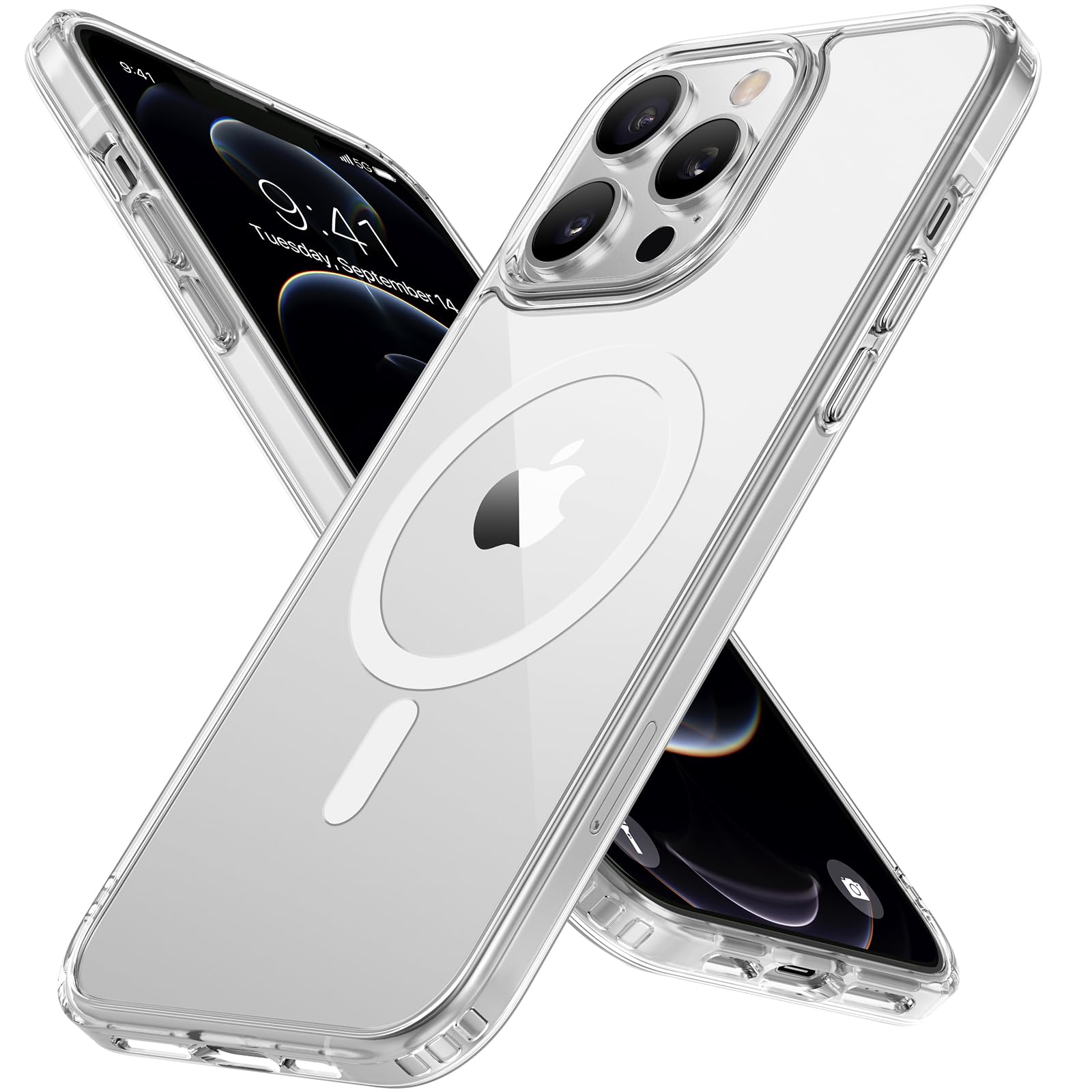 miracase Magnetic for iPhone 12/12 Pro Case (Compatible with MagSafe) Military-Grade Protection, Shockproof, Anti-Fingerprint Translucent Matte Phone Cover for iPhone 12/12 Pro Case 6.1 inch, Clear