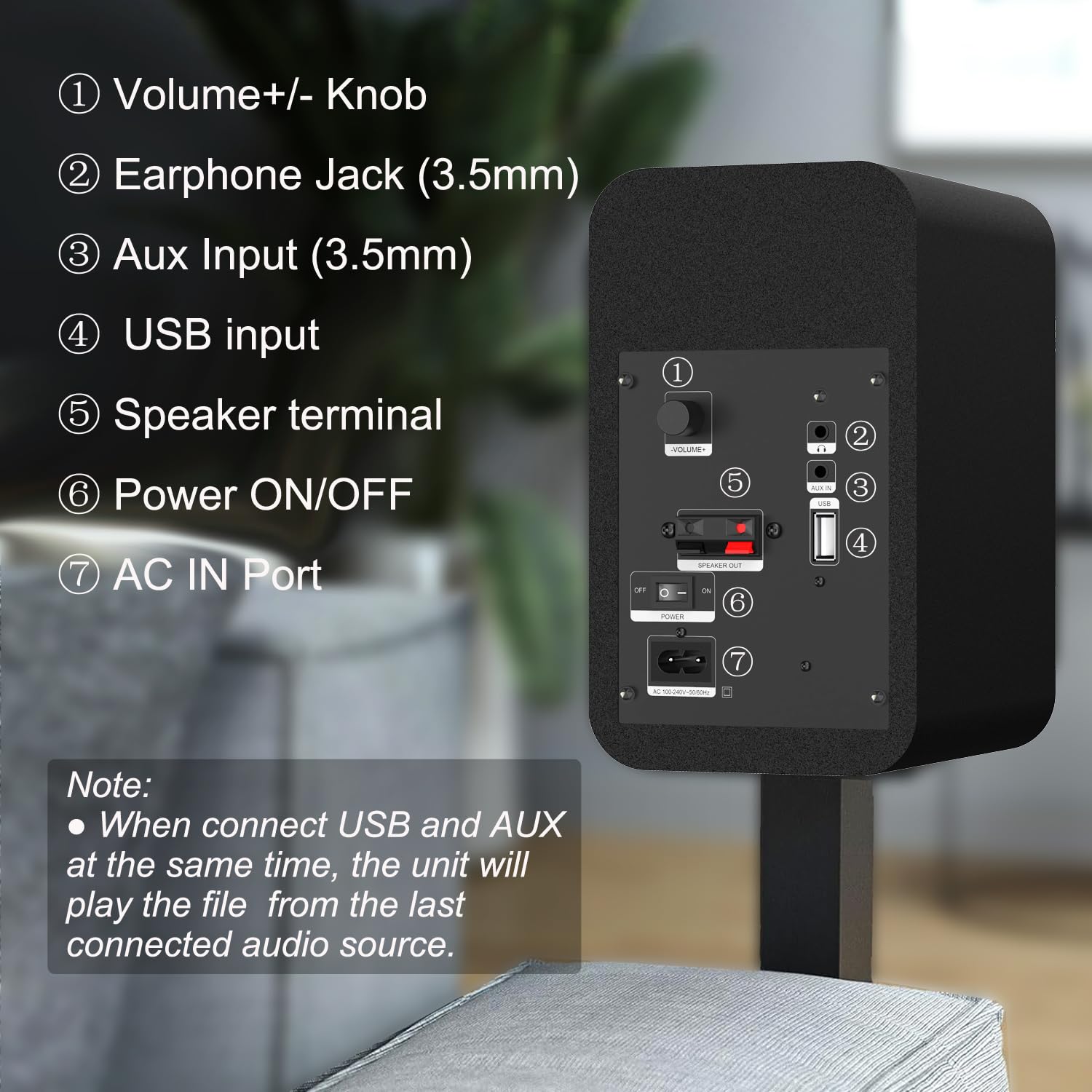 LONPOO 30W Kompakter PC-Lautsprecher Bluetooth, Aktiv Mini Regallautsprecher mit USB, AUX-in, Kopfhörerausgang, 3-Zoll Metall-Tieftöner, 9mm-Holzgehäuse (LP-42S)