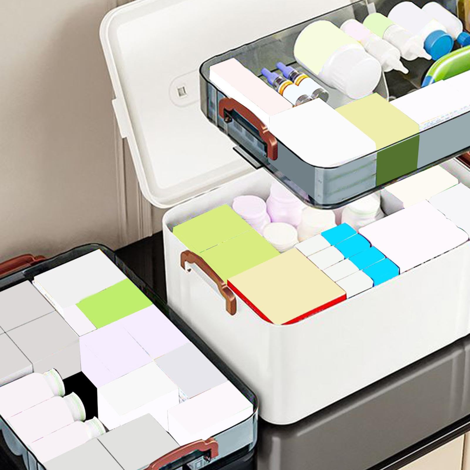 Pastillero Multicapa Pastillero Organizador Portátil Transparente De Gran | de Almacenamiento Transparente Kit Organizador Contenedor Transparente Gran Capacidad para Accesorios Herramie