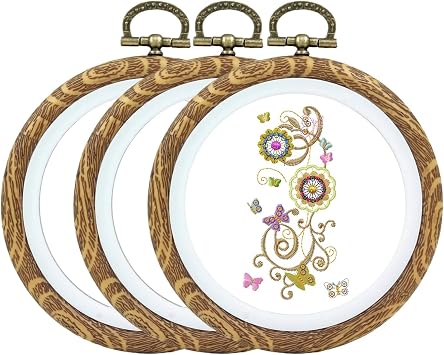 Bivethoi Embroidery Hoops, 4 Inch Round, 3 PCS