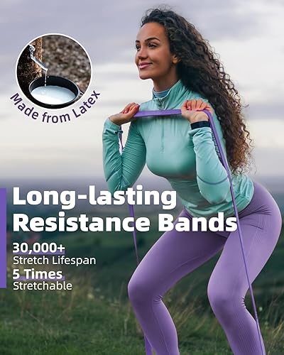 Miniatura 4 de Resistance Bands Set - Pull Up Bands for Men Women, Exercise Bands Resistance with Door Anchor, Training Poster & Pouch for Body Stretching, Pull Up