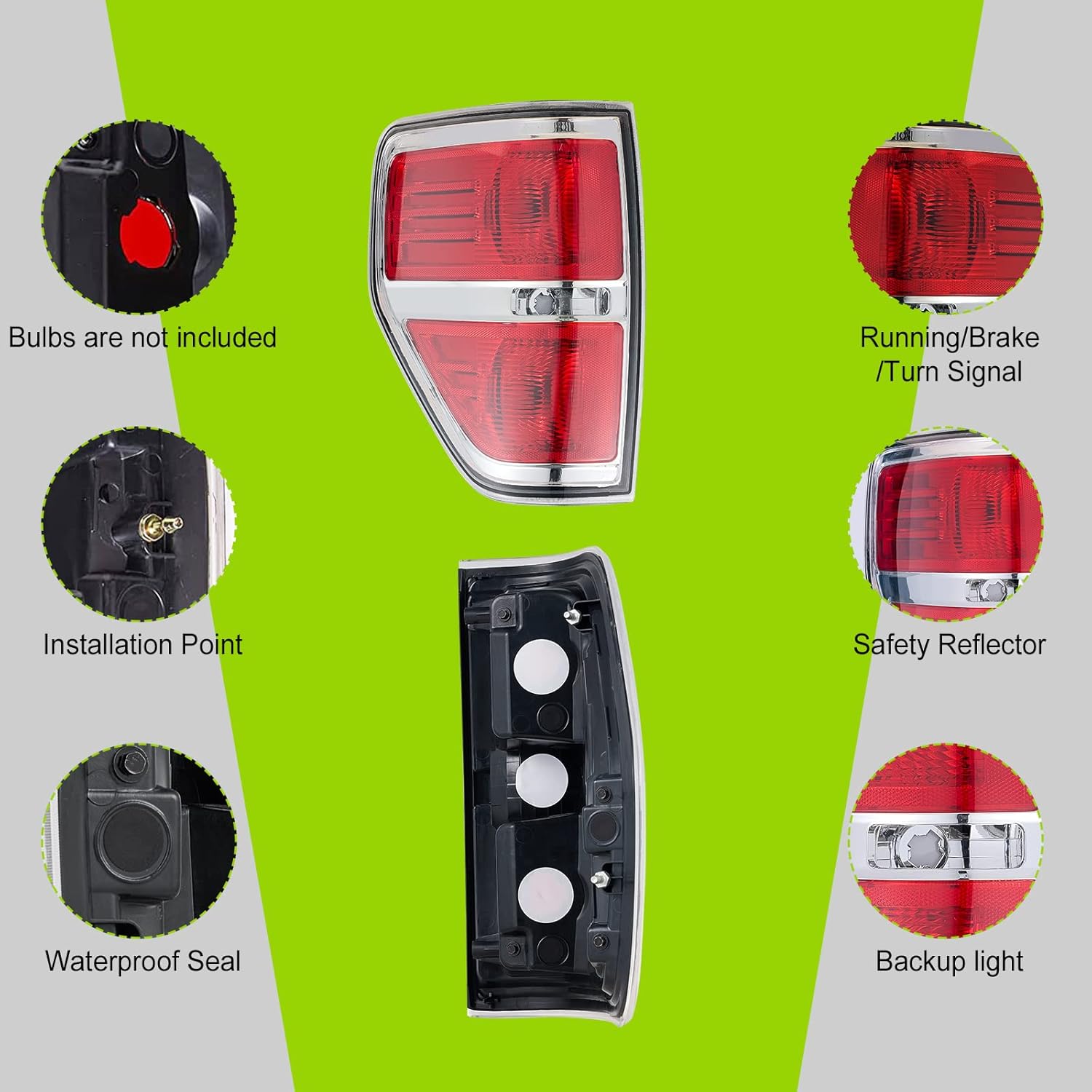 Ford F150 Driver Side Tail Light fit for 2009 2010 2011 2012 2013 2014 F150 Pickup Truck TailLight Assembly Styleside Replacement