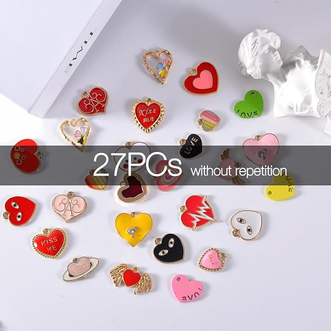 Bulk Gold Enamel Charms for Jewelry Making, Colorful Metal Charms Pendant for Bracelet Necklace and Crafting