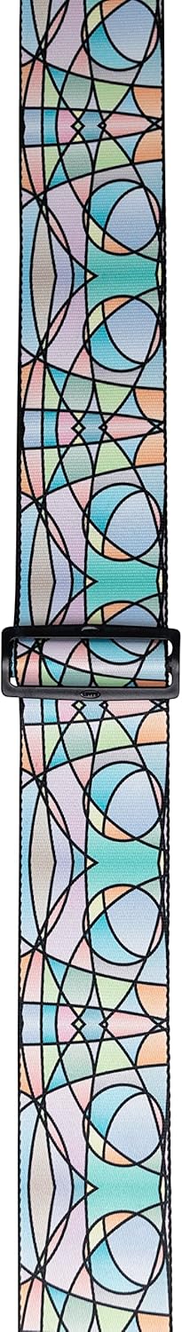Levy's Leathers 3" Stained Glass Guitar Strap with Pastel Colors Design; (MP3SG-007)