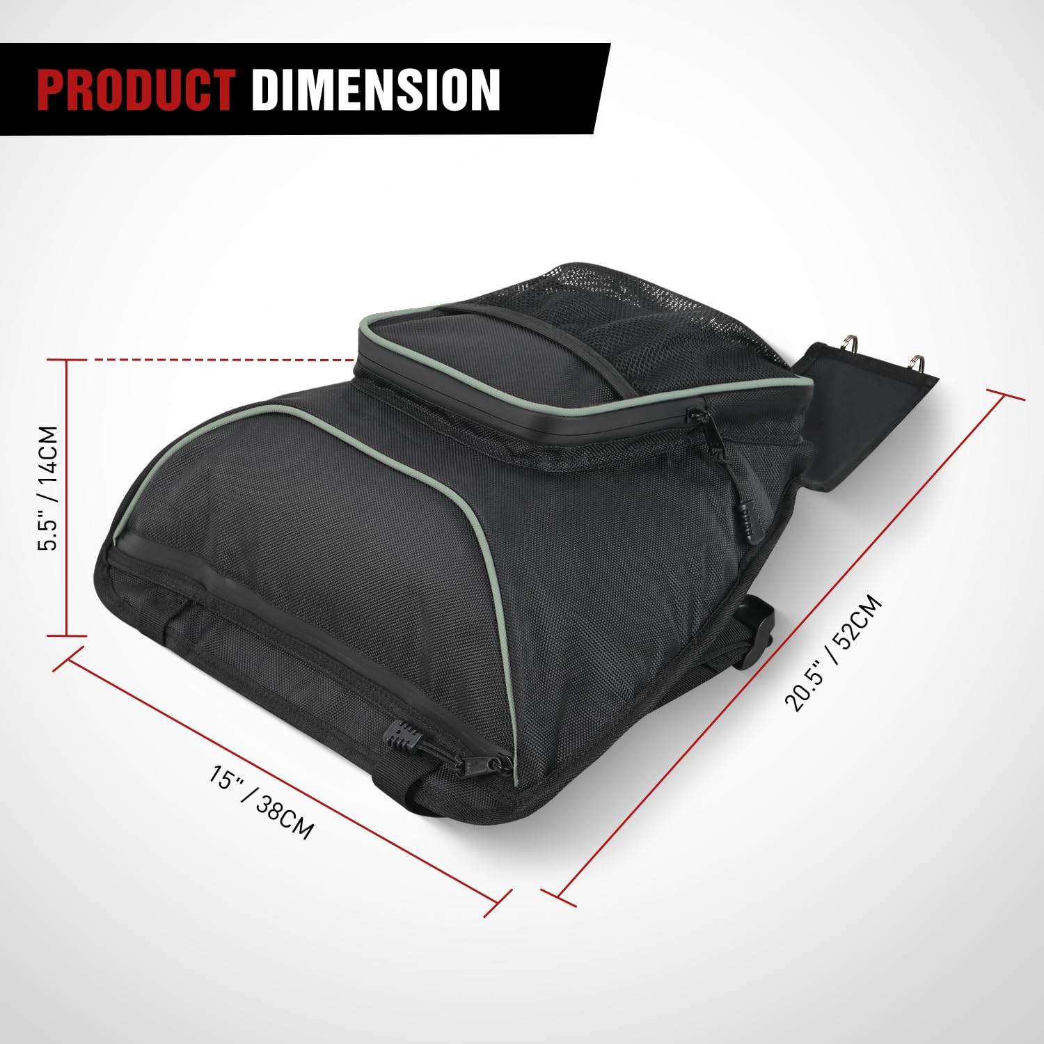 Frokom RZR Bolsa de almacenamiento, bolsa central UTV 1680D con múltiples bolsillos, bolsa de asiento central UTV para Polaris RZR XP 1000 Turbo S 900 570 800 2014 2015 2016 2017 2018 2019 2020 2021