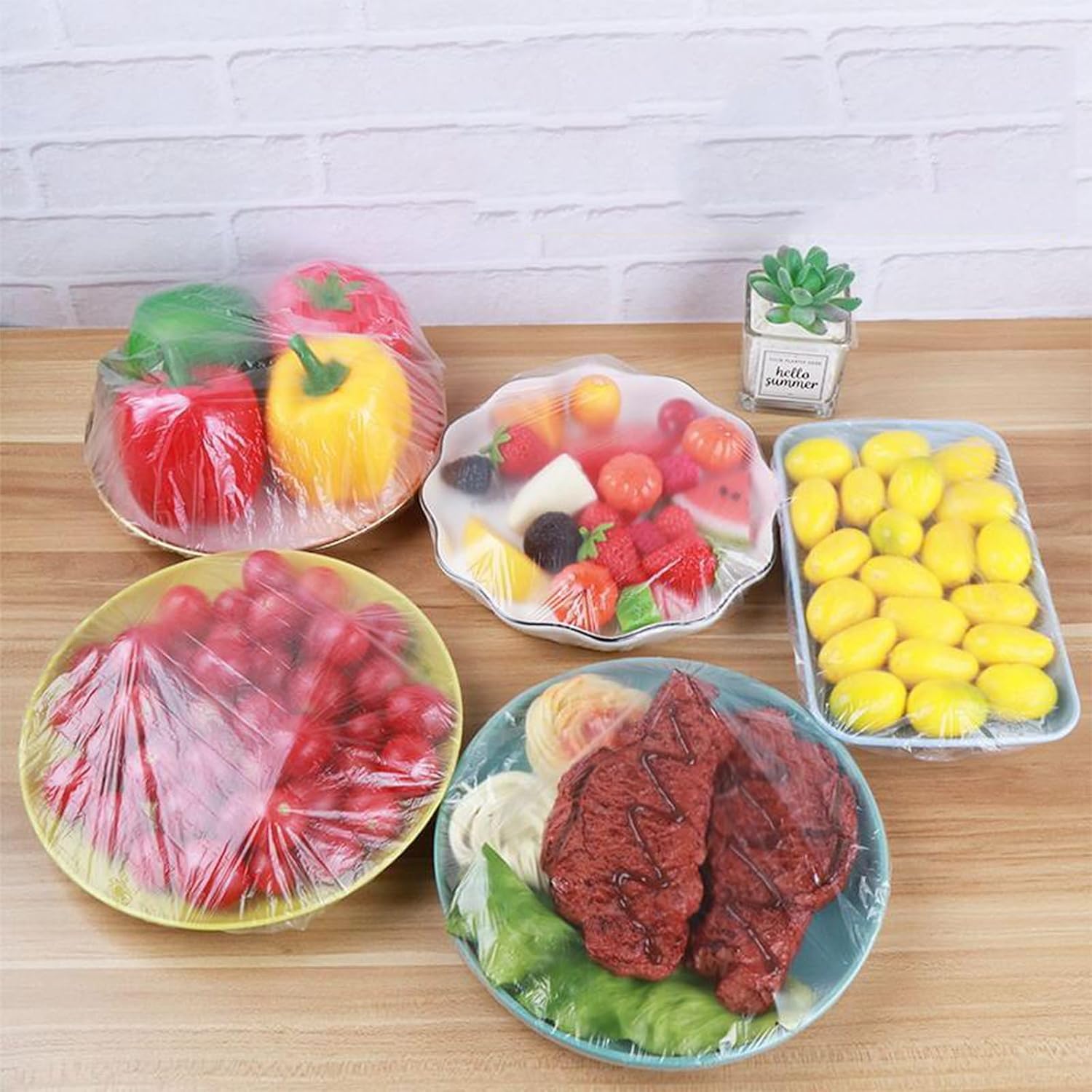 Reble Elastic Food Covers - Universal Stretchable Clear Adjustable