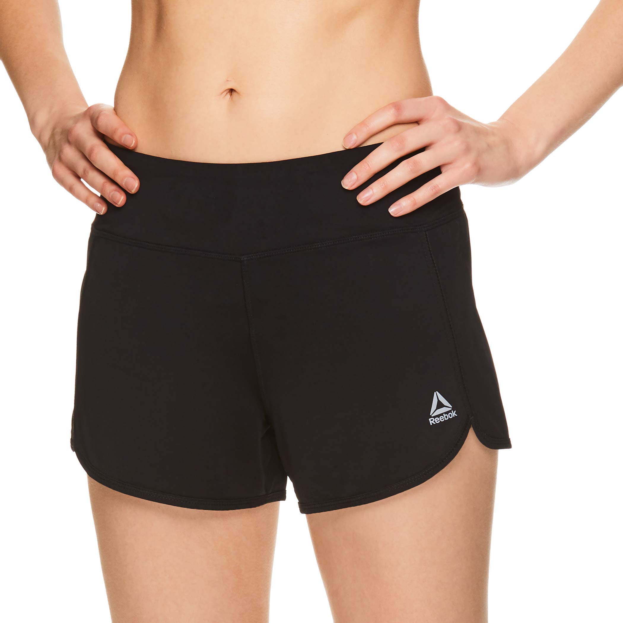 Reebok Women's Athletic Workout Shorts - Gym Training & Running Short - 3 Inch Inseam - Mara Black, Medium