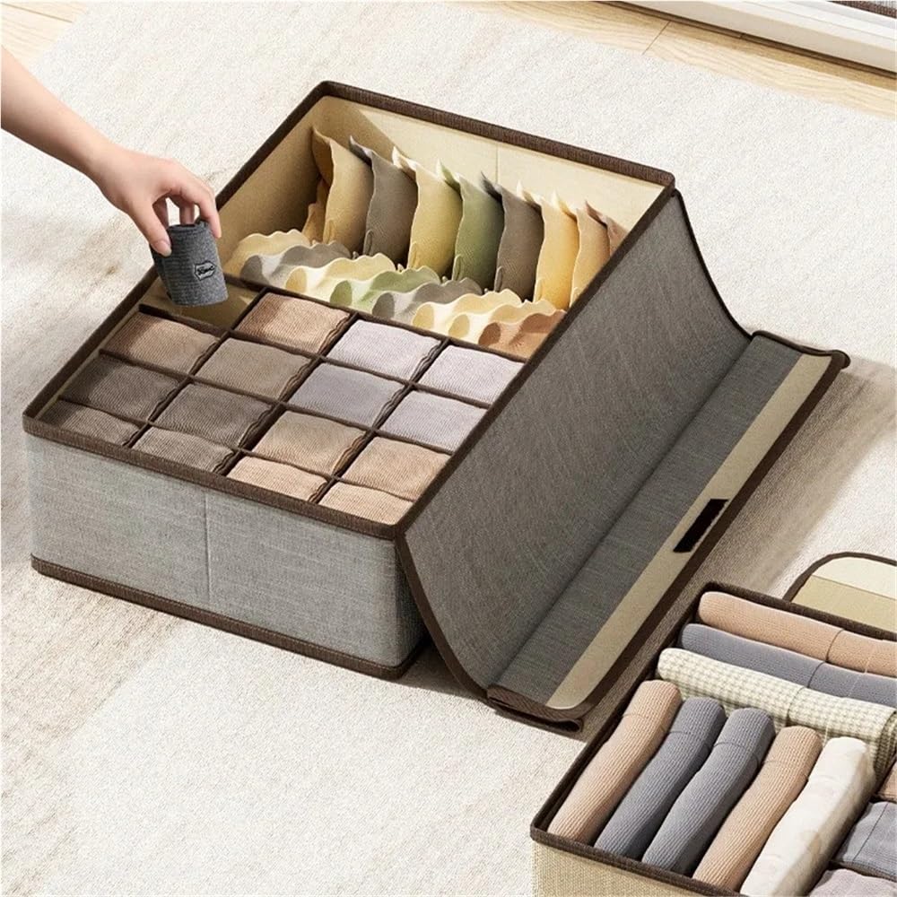 Boîte de rangement pour sous-vêtements, chaussettes et soutiens-gorge : solution robuste et haut de gamme à plusieurs niveaux pour vêtements, avec compartiments ajustables pour un usage quotidien