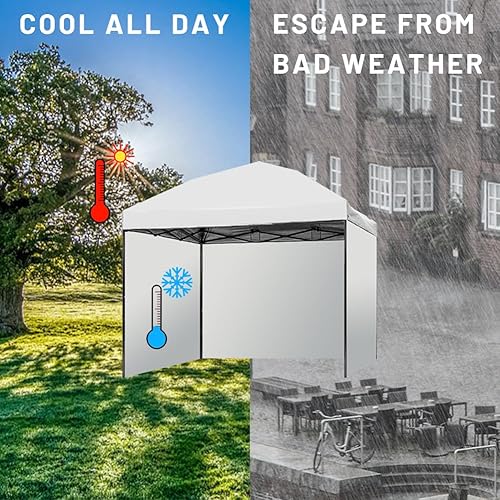Miniatura 3 de Toldo instantáneo, paredes laterales extraíbles, paredes laterales para tienda de campaña desplegable de 10 x 10 pies, UPF50+ impermeable, blanco,