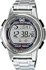 Citizen Q&Q MHS5-200 Mens Solar Wristwatch SilverRadio Clock, Digital Waterproof Watch Metal BandDate Alarm, Chronograph, LED Light