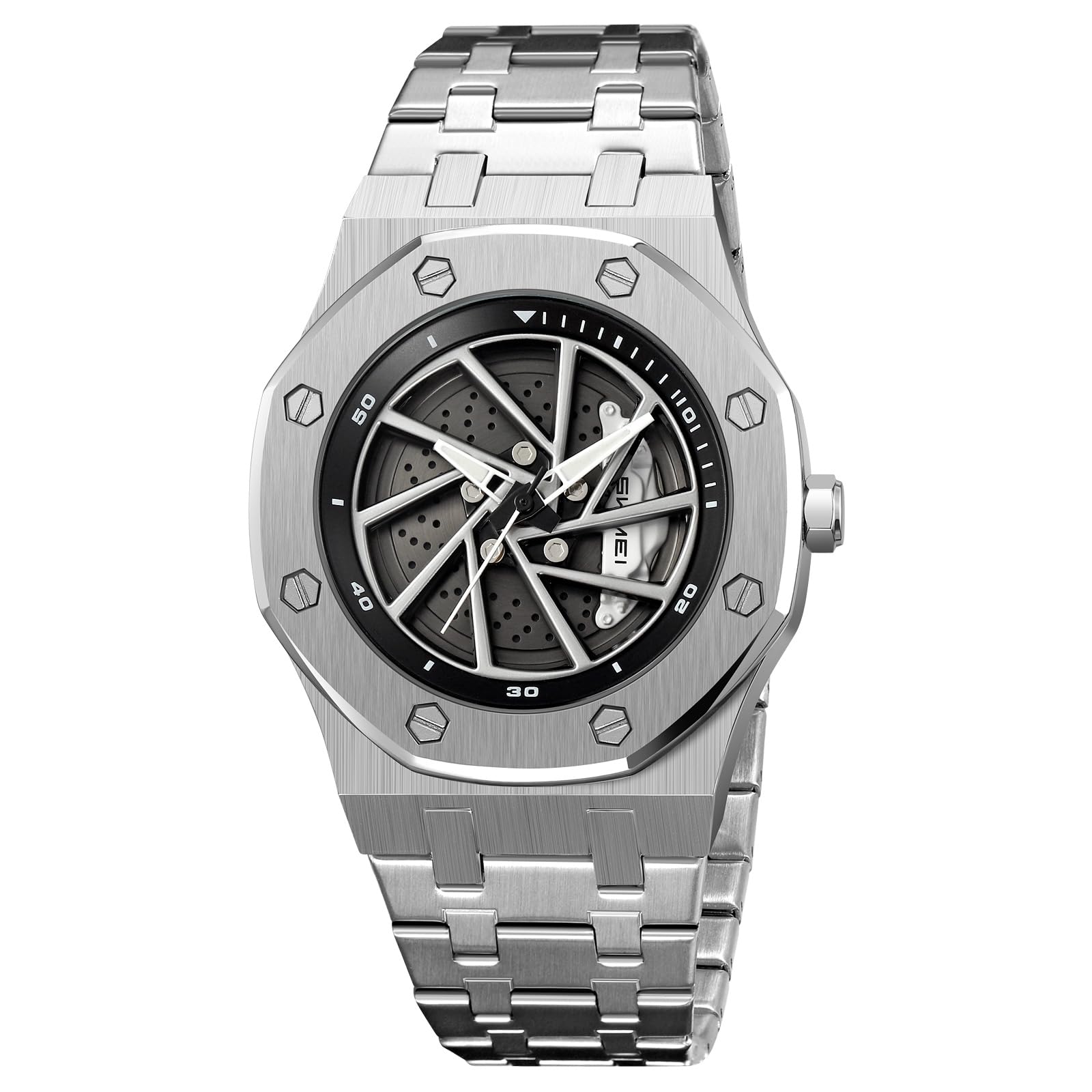 SKMEI Stainless Steel MenS Digital Sports Watch Waterproof Led Military Multifunction Smart Watch Stopwatch Countdown Auto Date Alarm Double Snap Gift Wristwatch Skmei_2356 (Silver Steel ) (B0D6N211YR) Amazon Price History, Amazon Price Tracker