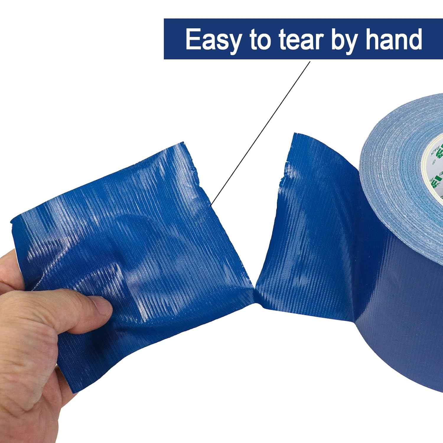 BOMEI PACK Dark Blue Sticky Duct Tape Heavy Duty Strong Industrial Color Duct Tape 3.6inch x 72yds for Packing and Repairing 1Pack